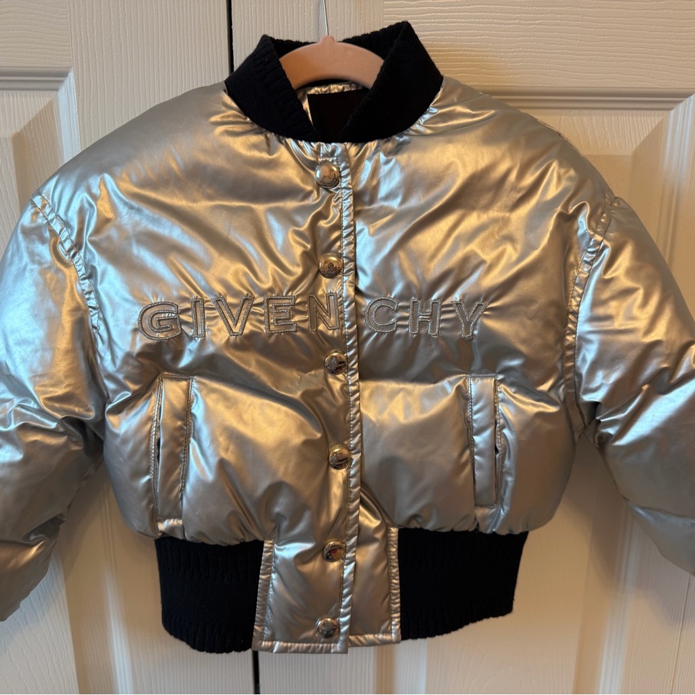 Givenchy Metallic Silver Bomber Jacket